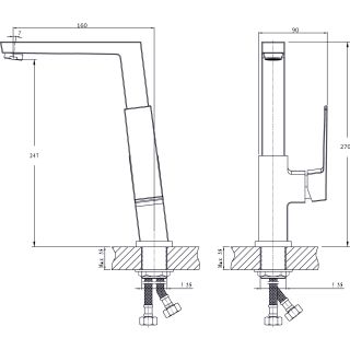 Смеситель для кухонной мойки  RUSH Thira (TR3635-23)
